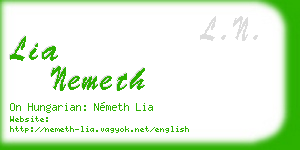 lia nemeth business card