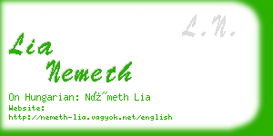 lia nemeth business card